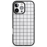 iPhone 16 Pro Max Simplistic Large Grid Pattern Black (Transparent) Black Impact Phone Case