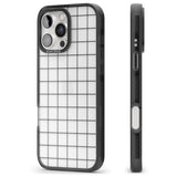 iPhone 16 Pro Max Simplistic Large Grid Pattern Black (Transparent) Black Impact Phone Case