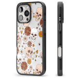 iPhone 16 Pro Max Halloween Skulls and Flowers Black Impact Phone Case