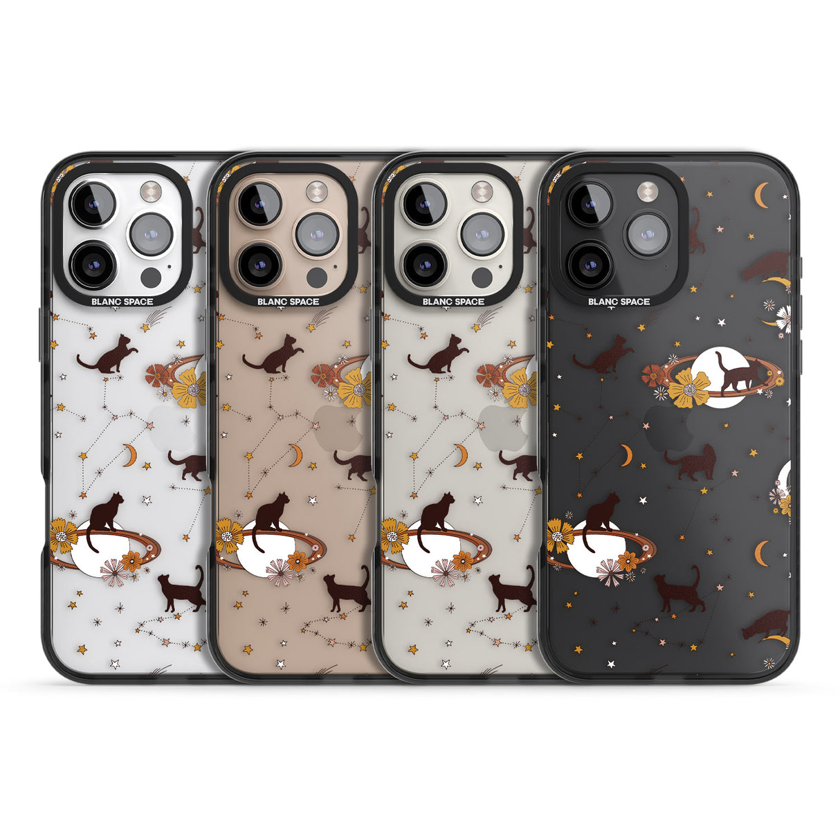 iPhone 16 Pro Max Halloween Cats and Astrology Black Impact Phone Case