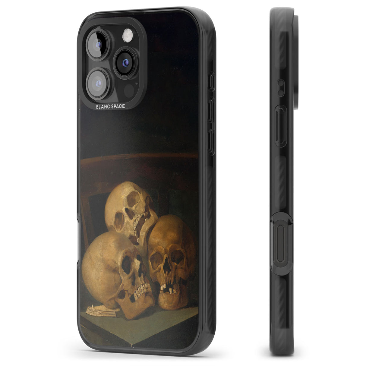 Still Life of Three Skulls Black Impact Phone Case for iPhone 16 Pro, iPhone 16 Pro Max