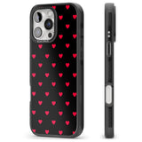 iPhone 16 Pro Max Small Heart Pattern: Red & Black Impact Phone Case