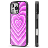 iPhone 16 Pro Max Pink Heart Illusion Black Impact Phone Case