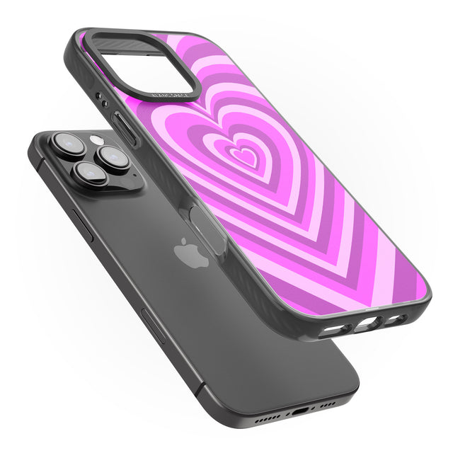 iPhone 16 Pro Max Pink Heart Illusion Black Impact Phone Case