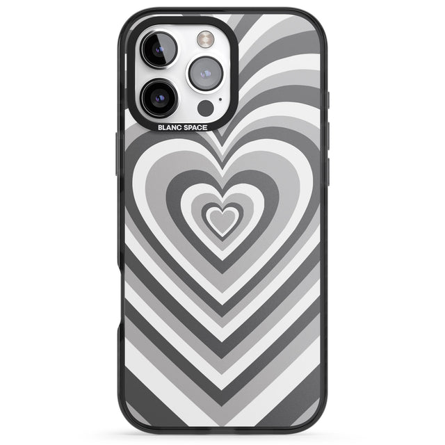 iPhone 16 Pro Max Monochrome Heart Illusion Black Impact Phone Case