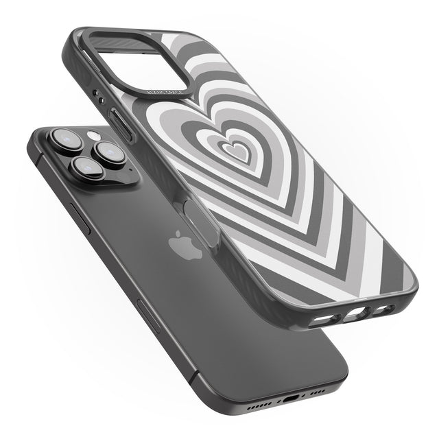 iPhone 16 Pro Max Monochrome Heart Illusion Black Impact Phone Case