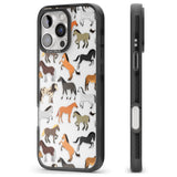 iPhone 16 Pro Max Horse Pattern Black Impact Phone Case