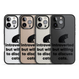 Introverted But Willing To Discuss Cats Black Impact Phone Case for iPhone 16 Pro, iPhone 16 Pro Max