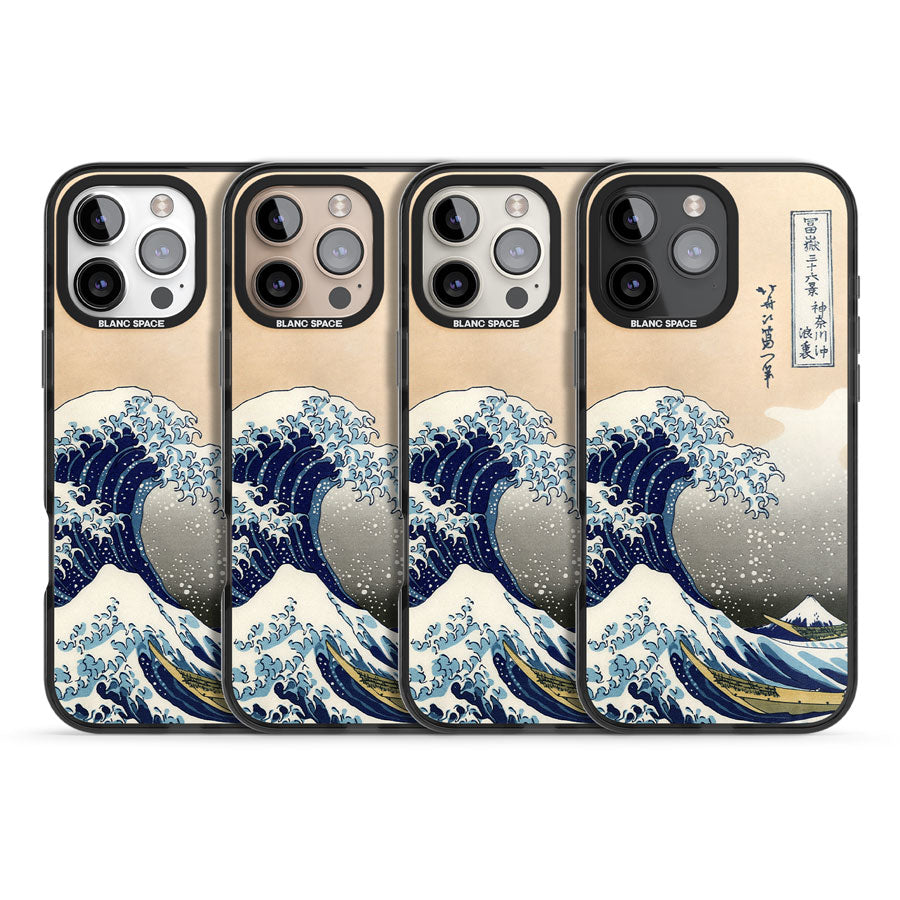 Great Wave Black Impact Phone Case for iPhone 16 Pro, iPhone 16 Pro Max