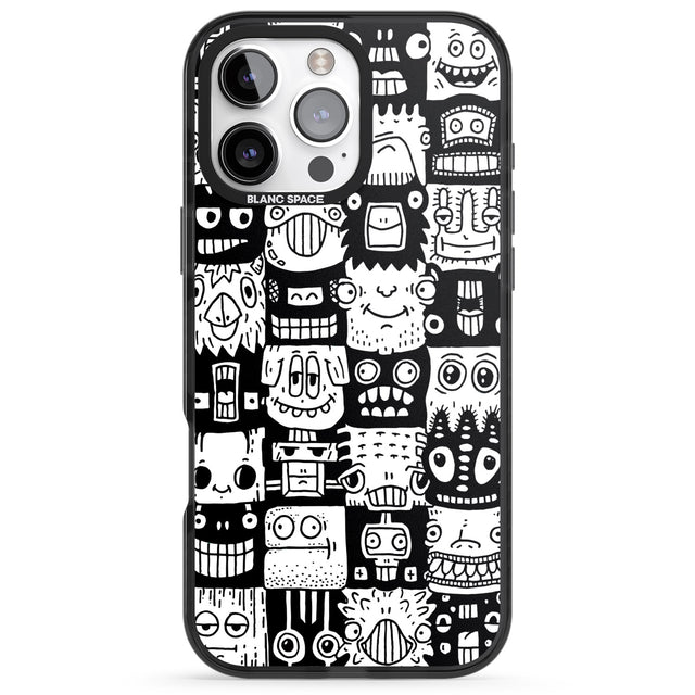 iPhone 16 Pro Max Checkerboard Heads Black Impact Phone Case