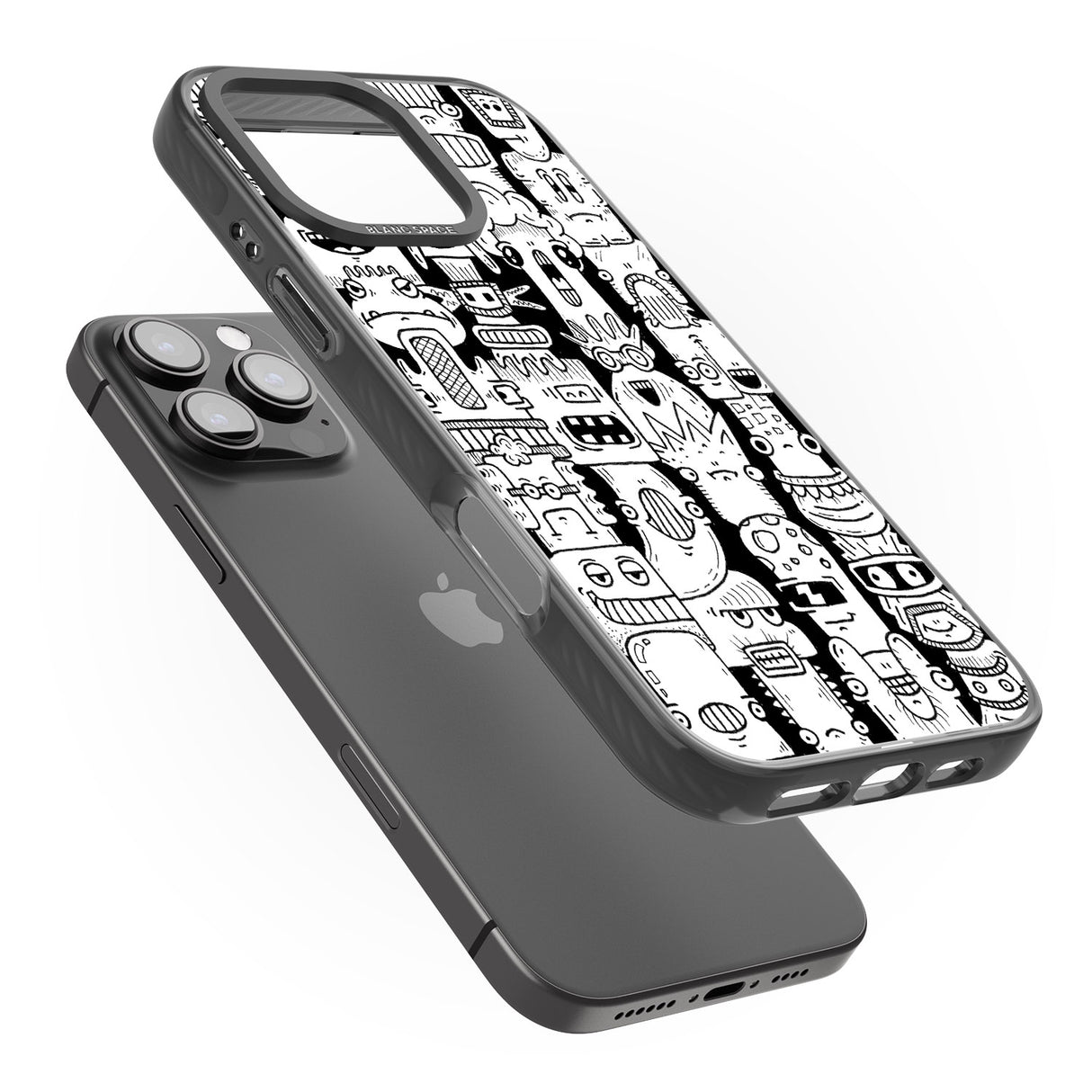 iPhone 16 Pro Max Monochrome Heads Black Impact Phone Case