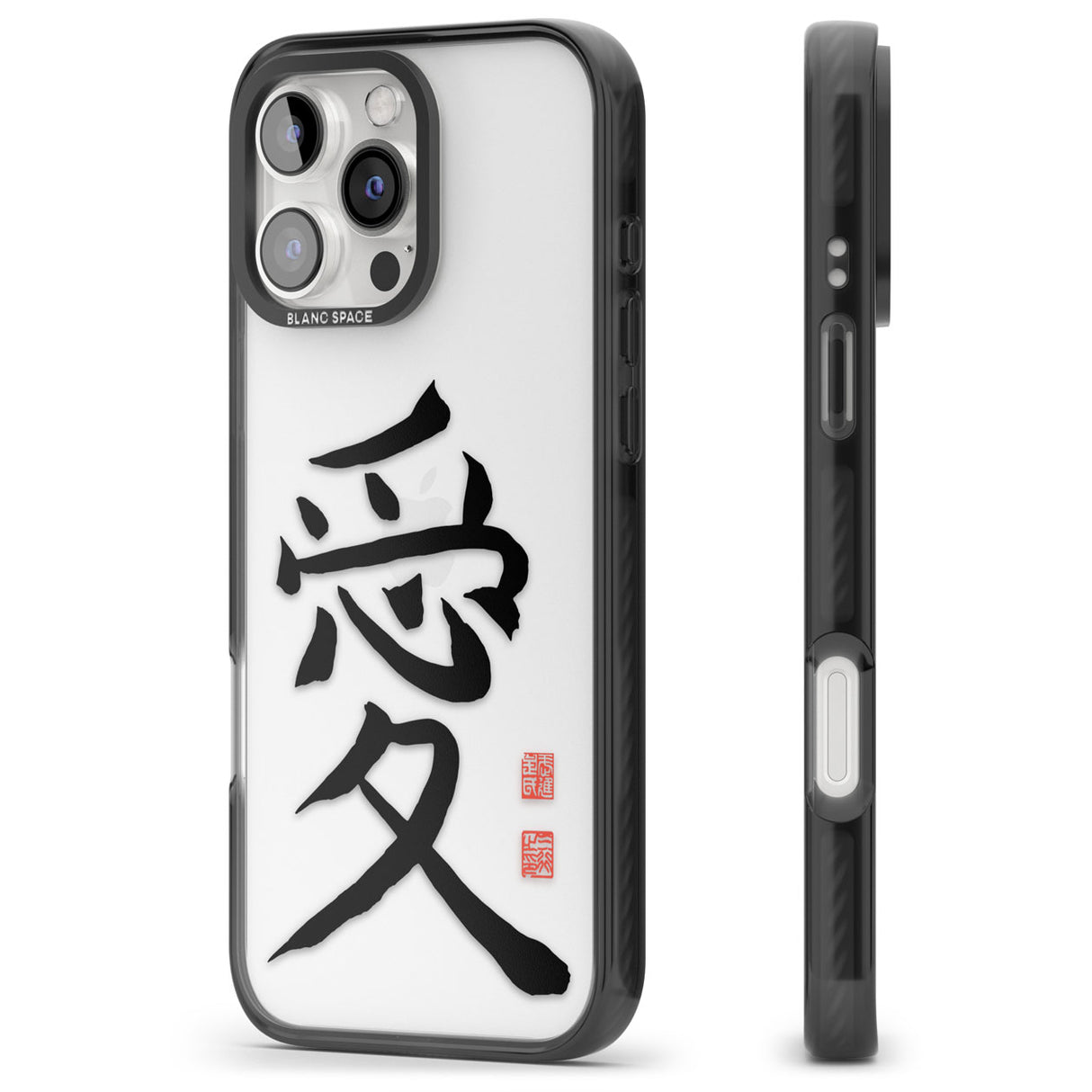 Japanese Kanji - Love Black Impact Phone Case for iPhone 16 Pro, iPhone 16 Pro Max