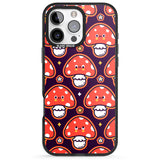 iPhone 16 Pro Max Mushroom Kawaii Pattern Black Impact Phone Case