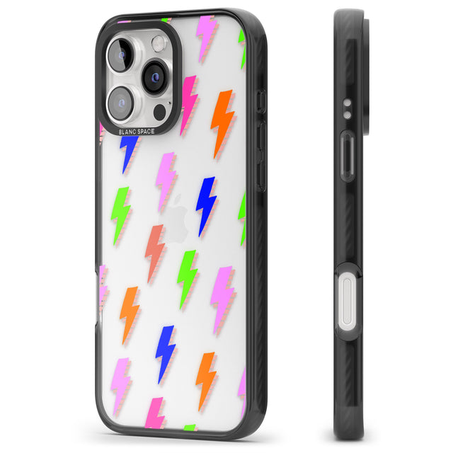 iPhone 16 Pro Max Rainbow Pop Lightning Black Impact Phone Case