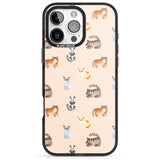 iPhone 16 Pro Max Cute Cat Pattern Black Impact Phone Case