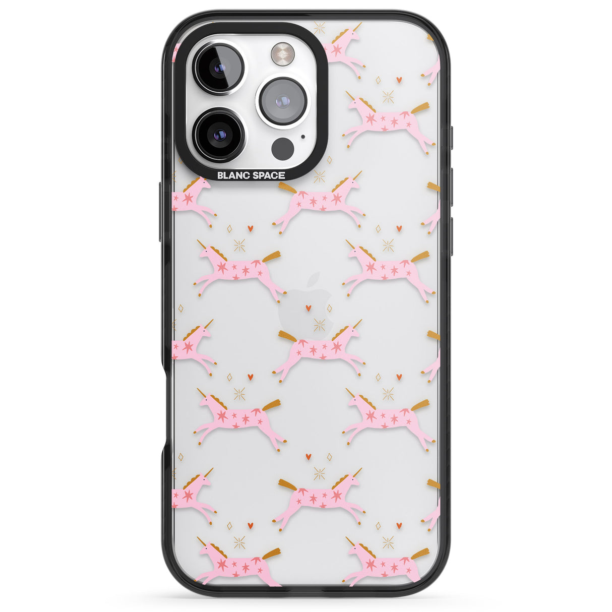 iPhone 16 Pro Max Pink Unicorns Black Impact Phone Case