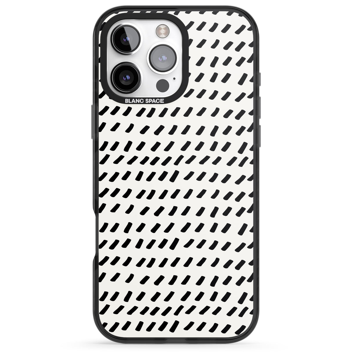 iPhone 16 Pro Max Hand Drawn Lines Pattern Black Impact Phone Case