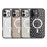 iPhone 16 Pro Max Messy White Dot Pattern Black Impact Phone Case