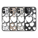 Hand-Drawn Hearts Black Impact Magsafe Phone Case for iPhone 16 Pro, iPhone 16 Pro Max