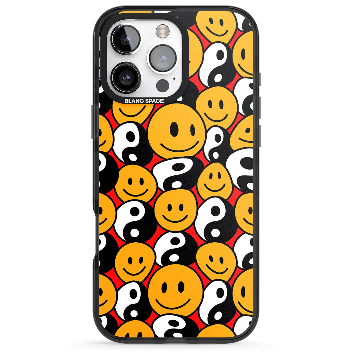 iPhone 16 Pro Max Yin Yang & Faces Black Impact Phone Case