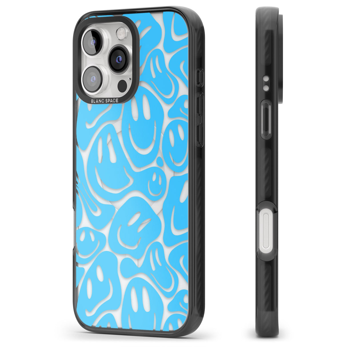 iPhone 16 Pro Max Blue Acid Faces Black Impact Phone Case