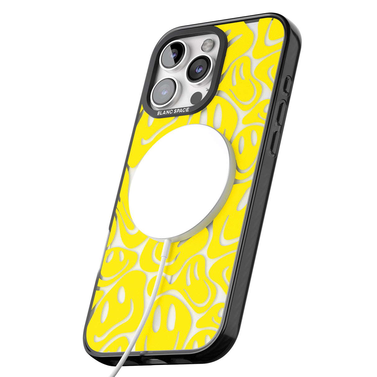 iPhone 16 Pro Max Yellow Acid Faces Black Impact Phone Case