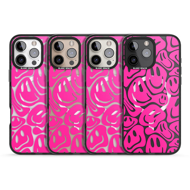 iPhone 16 Pro Max Pink Acid Faces Black Impact Phone Case