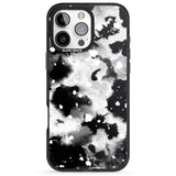 iPhone 16 Pro Max Black & White Acid Wash Tie-Dye Pattern Black Impact Phone Case