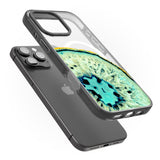 iPhone 16 Pro Max Turquoise & Green Gemstone Crystal Clear Design Black Impact Phone Case