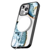 iPhone 16 Pro Max Blue, White & Yellow Agate Gemstone Black Impact Phone Case