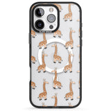 iPhone 16 Pro Max Cute Giraffe Pattern Clear Black Impact Phone Case