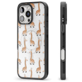 iPhone 16 Pro Max Cute Giraffe Pattern Clear Black Impact Phone Case