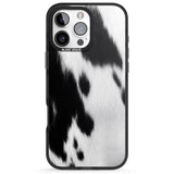 iPhone 16 Pro Max Designer Fashion Cowhide Black Impact Phone Case