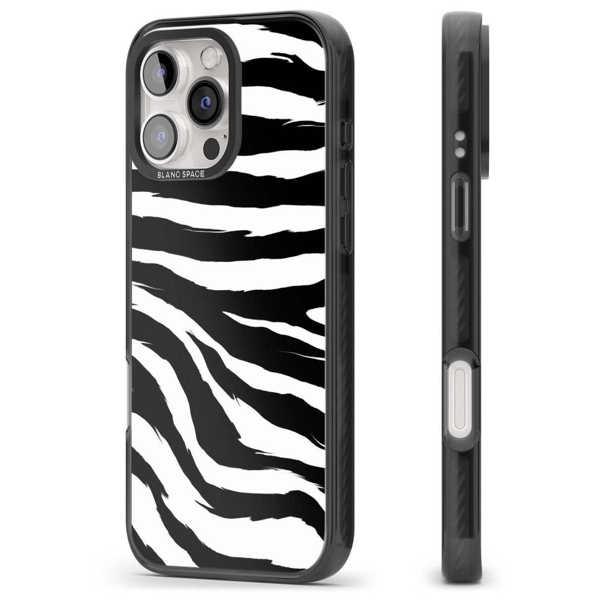 iPhone 16 Pro Max Black Zebra Print Black Impact Phone Case