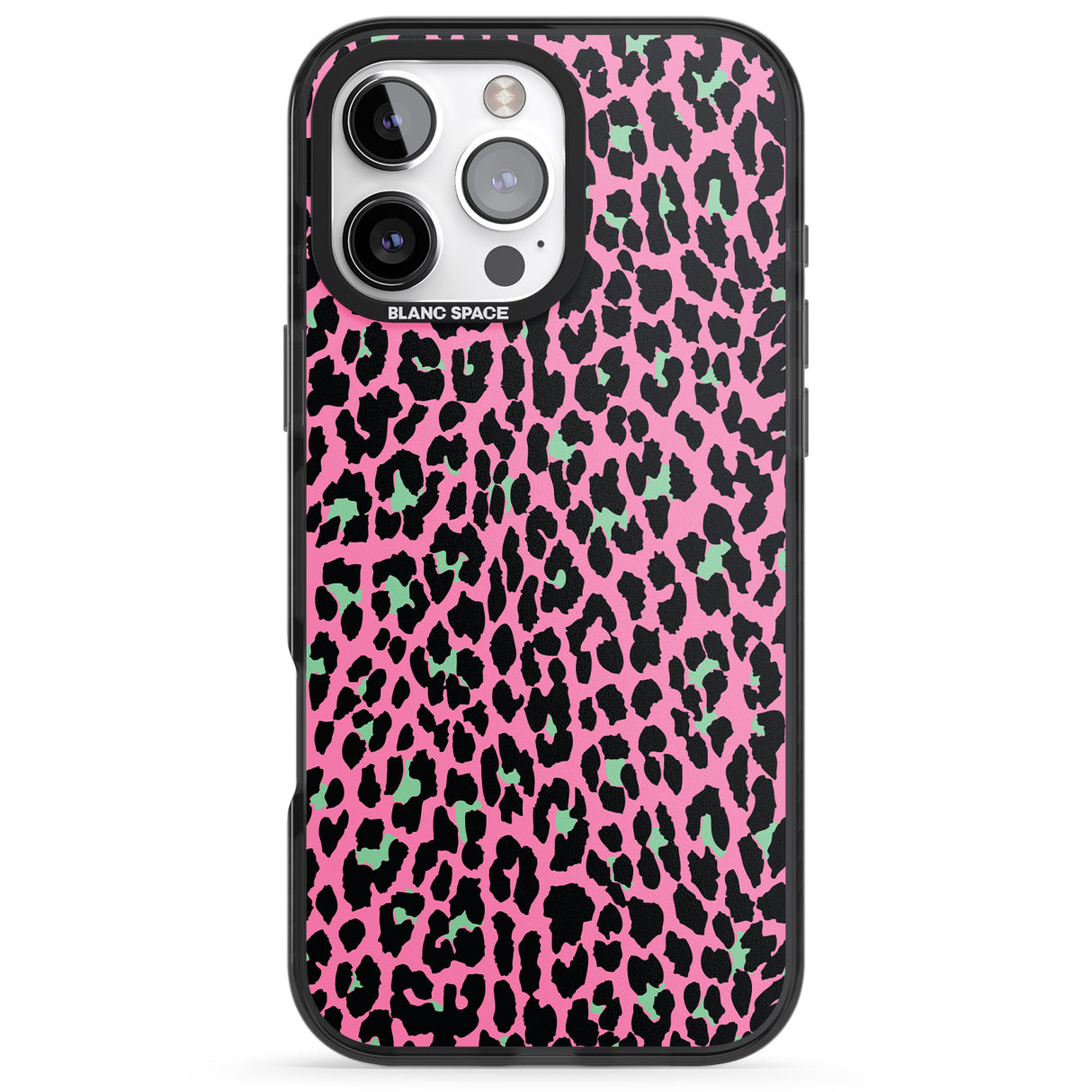 Green on Pink Leopard Print Pattern