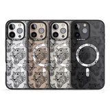 iPhone 16 Pro Max Black Tiger Roar Pattern Black Impact Phone Case