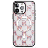 iPhone 16 Pro Max Pink and Blue Cat Pattern Black Impact Phone Case