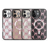 iPhone 16 Pro Max Pink and Blue Cat Pattern Black Impact Phone Case