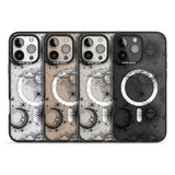 iPhone 16 Pro Max Transparent Suns, Moons & Clouds Black Impact Phone Case