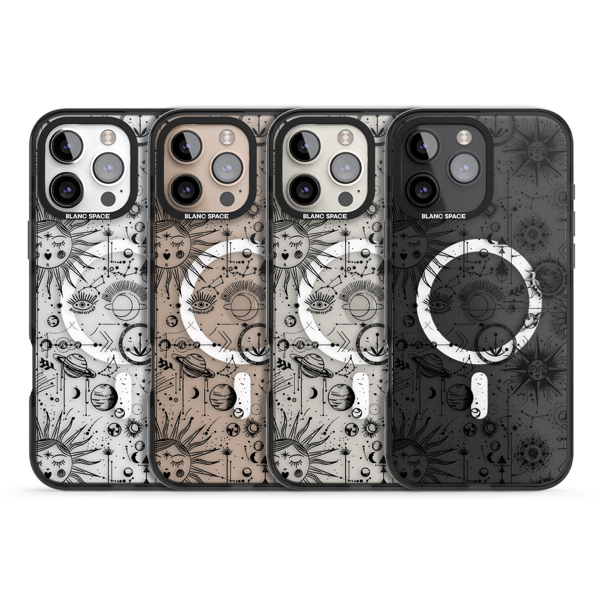 iPhone 16 Pro Max Suns & Planets Vintage Astrological Black Impact Phone Case