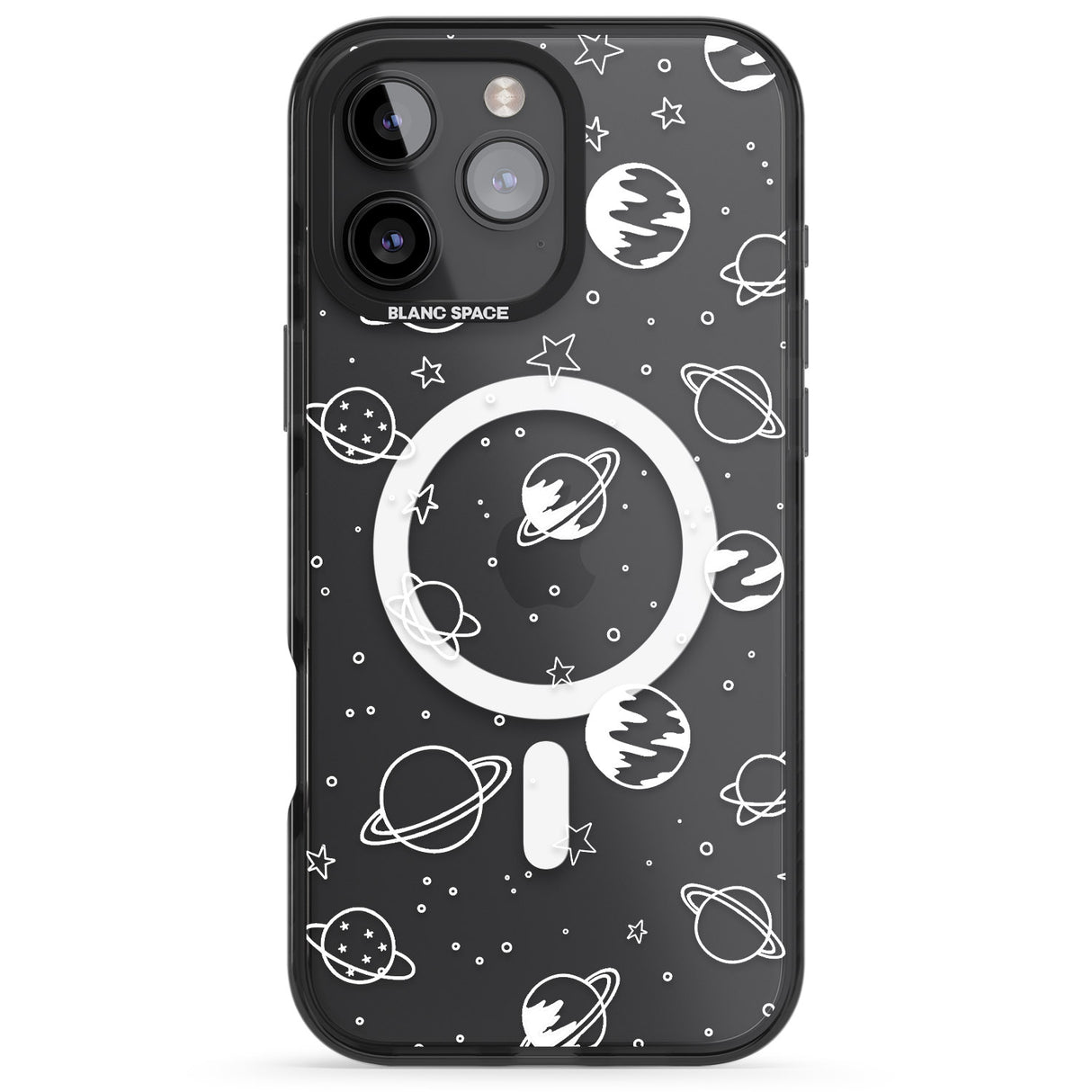 Cosmic Outer Space Design White on Clear