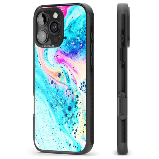 iPhone 16 Pro Max Ocean White Bath Bomb Black Impact Phone Case