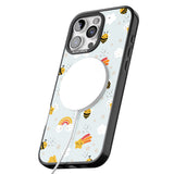 iPhone 16 Pro Max Sweet As Honey Patterns: Bees & Rainbows Black Impact Phone Case