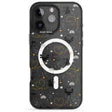 iPhone 16 Pro Max Sweet as Honey Patterns: Bees & Hearts (Clear) Black Impact Phone Case