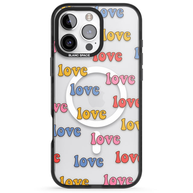 iPhone 16 Love Pattern Clear Impact Phone Case