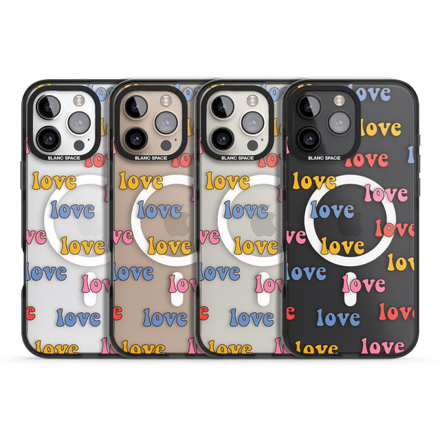 iPhone 16 Love Pattern Clear Impact Phone Case