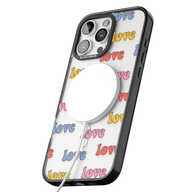 iPhone 16 Love Pattern Clear Impact Phone Case