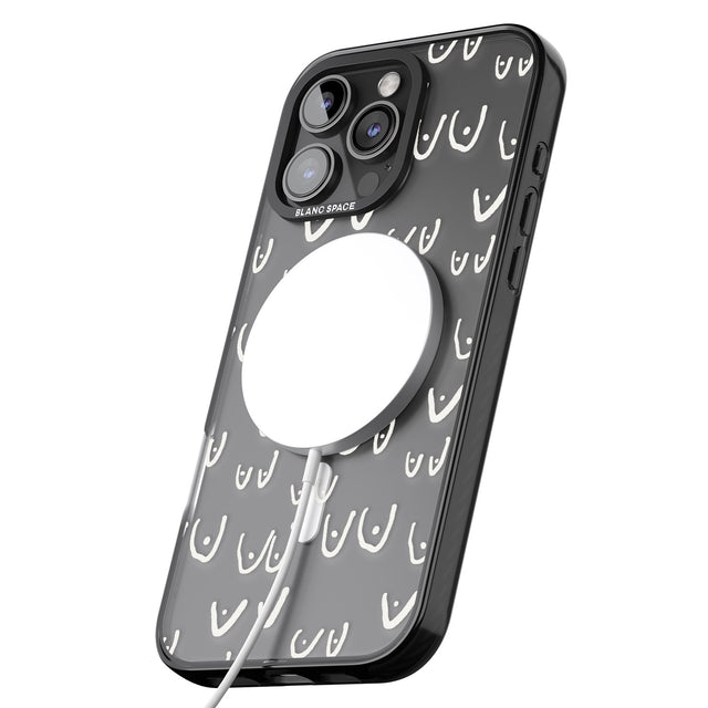 iPhone 16 Pro Max Free the boob (White) Black Impact Phone Case