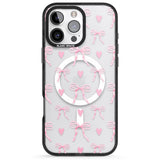 iPhone 16 Pink Bows & Hearts Clear Impact Phone Case