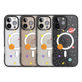 iPhone 16 Pro Max Cute Cartoon Planets (Clear) Black Impact Phone Case